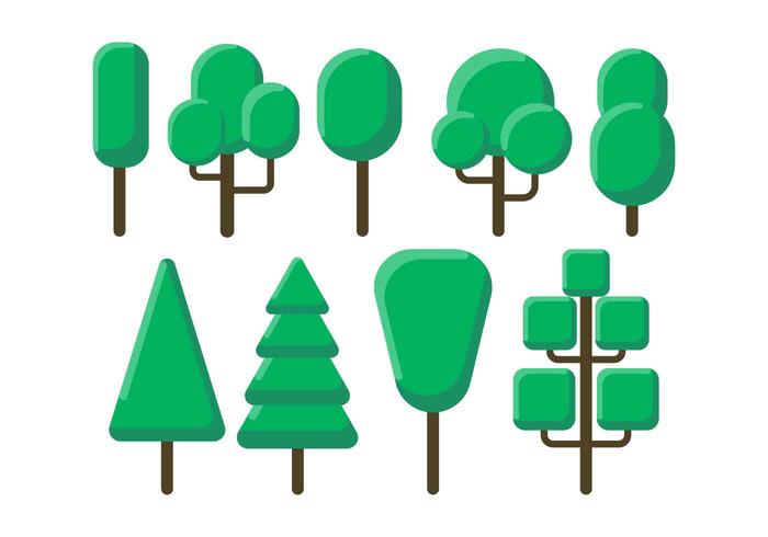 Tree Clipart Set Vector Illustration