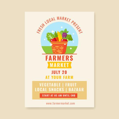 Farmers Market Flyer vector