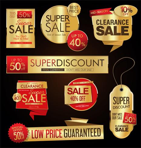Vintage Style Sale Tags Design vector collection
