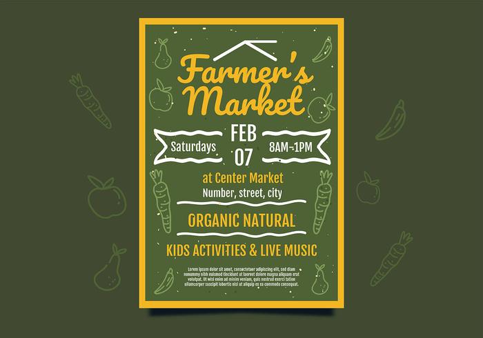 Flyer Design Farmers Market vector