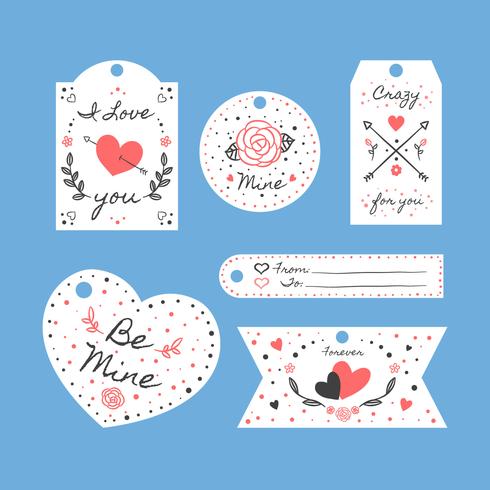 St. Valentine's Day Labels Set Collection vector