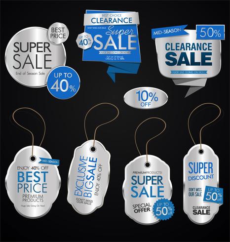 Vintage Style Sale Tags Design vector collection