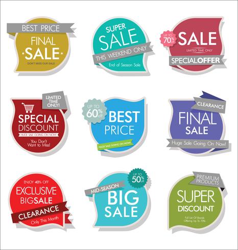 Modern badges stickers and labels collection vector