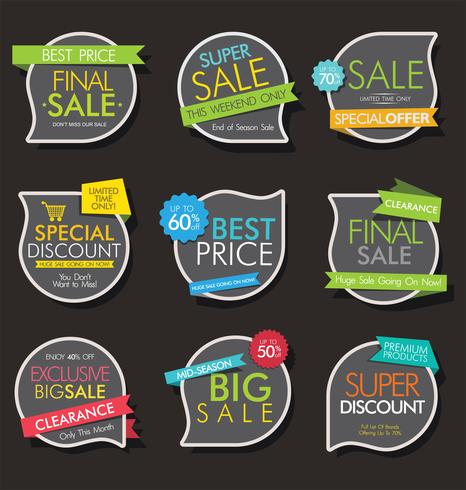 Modern badges stickers and labels collection vector