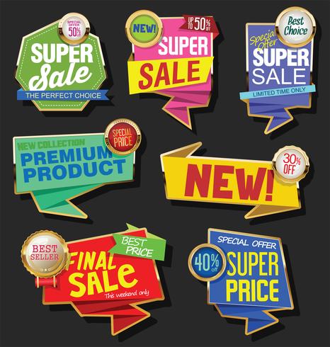 Modern badges stickers and labels collection vector