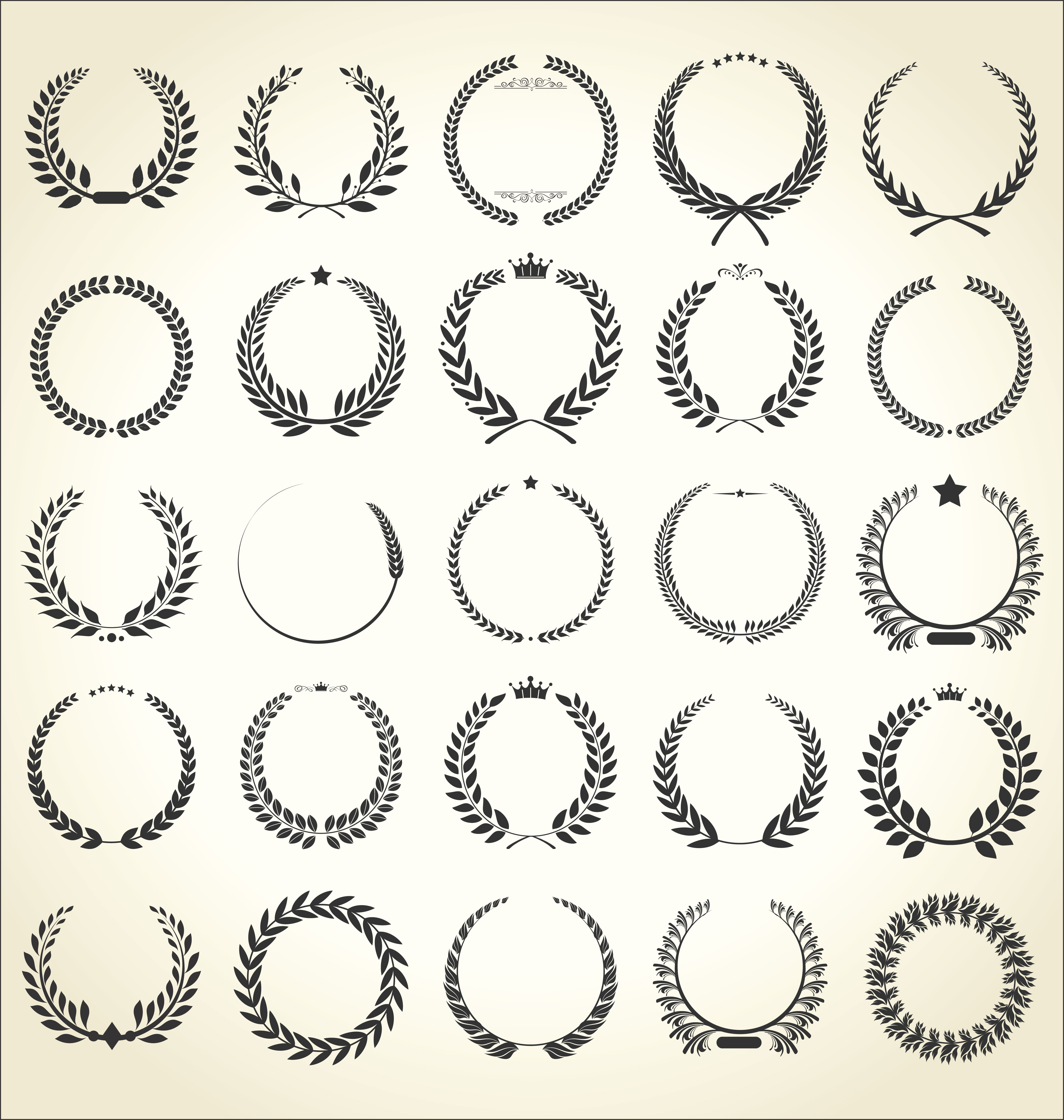 Download Collection of laurel wreath retro vintage vector illustration 286599 - Download Free Vectors ...