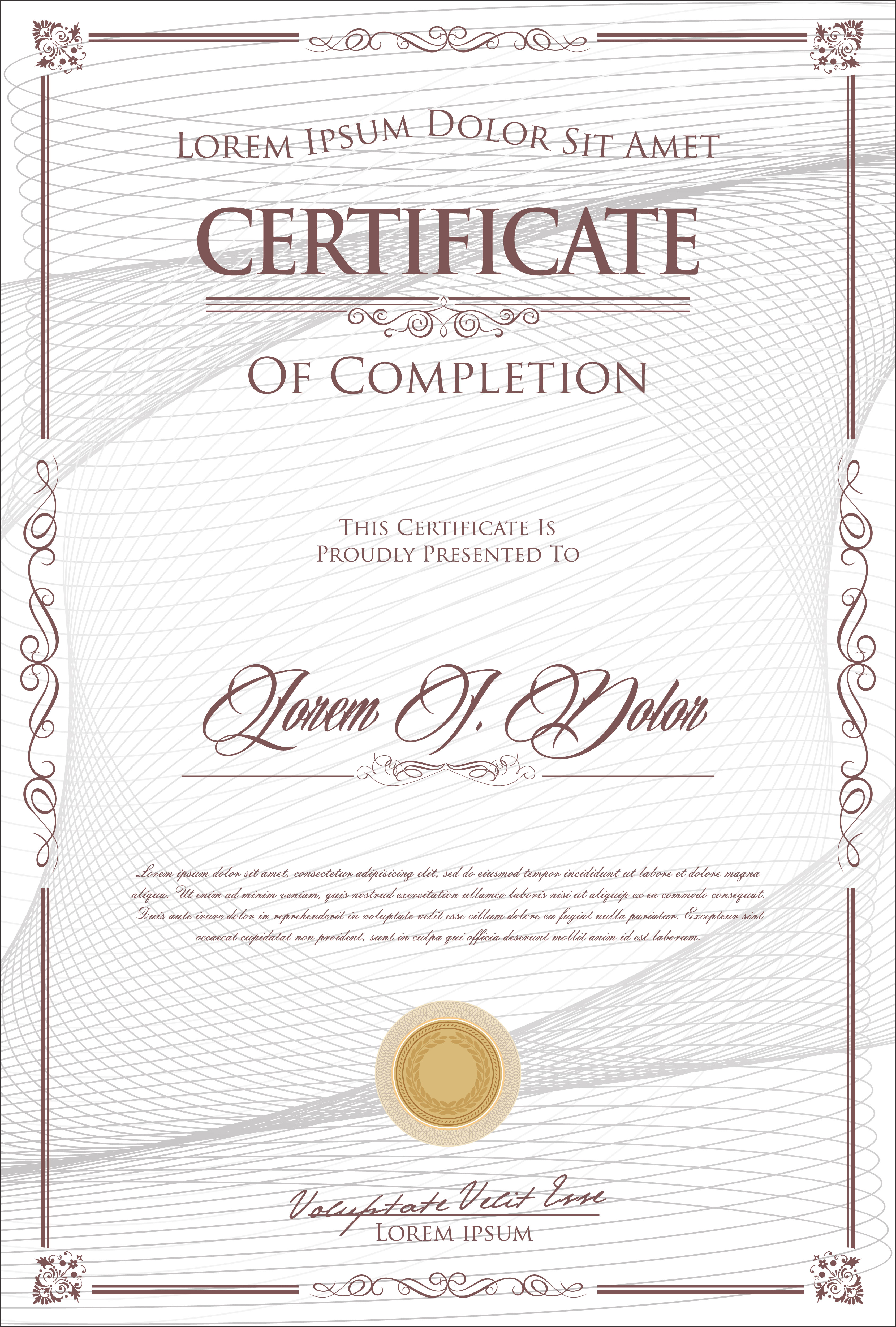 Elegant Certificate Template 286623 - Download Free ... Elegant Certificate Template 286623 - Download Free ...