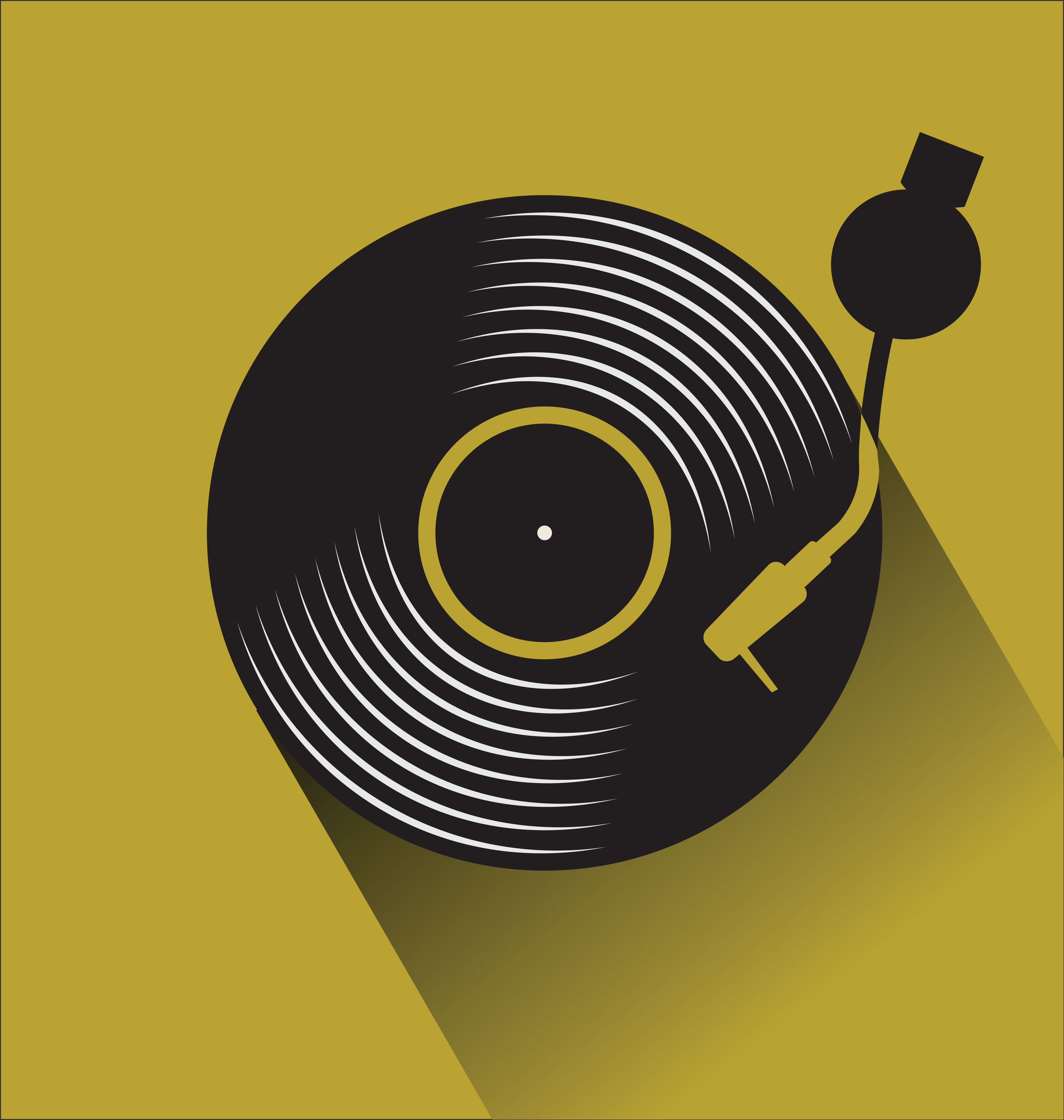 Download Black vinyl record disc flat concept vector illustration ...