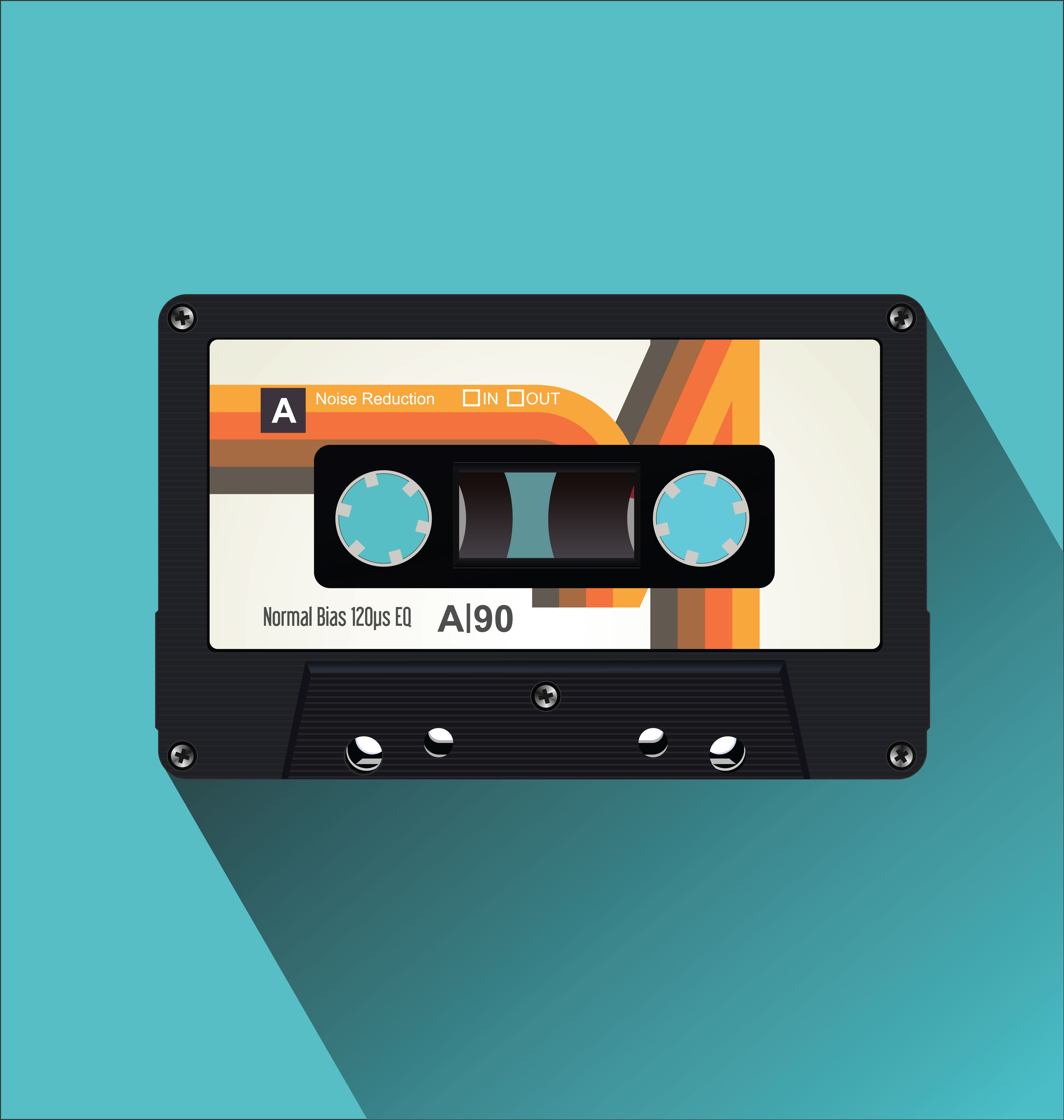 Retro vintage cassette tape flat concept vector illustration 286628 ...