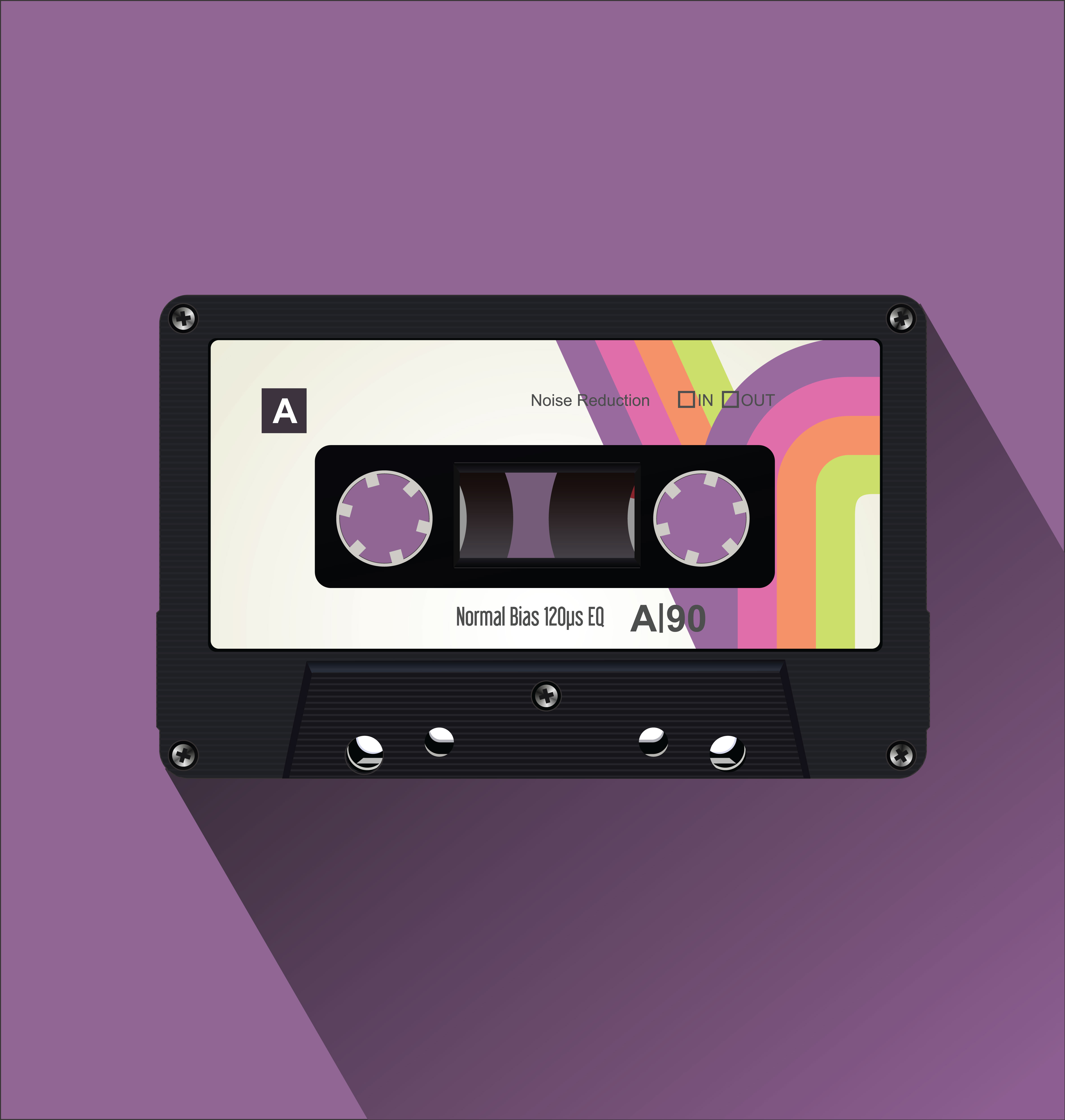 retRetro vintage cassette tape flat concept vector illustration 286630 ...