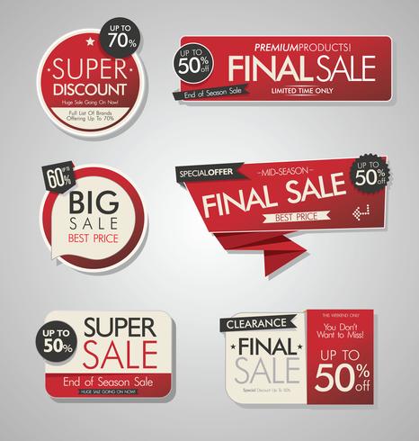 Modern sale banners and labels modern collection vector