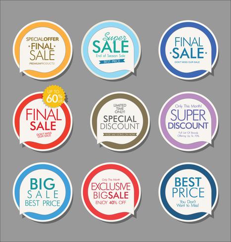 Modern badges stickers and labels collection vector