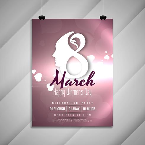 Plantilla de tarjeta de invitación fiesta celebración de día de la mujer abstracta vector