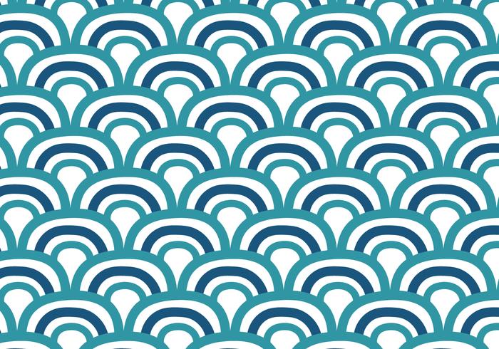Doodle Japanese Waves Background vector