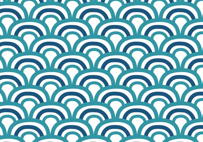 Doodle Japanese Waves Background vector