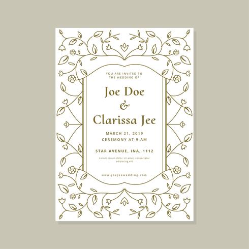 Wedding Invitation Card Vector Template