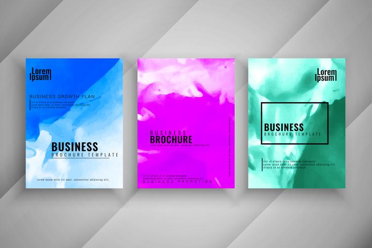 Abstract business brochure modern design set vector