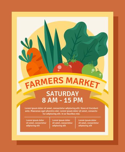 Flyer Design Farmers Market vector