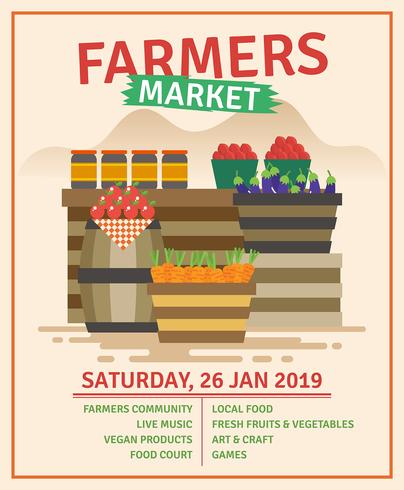 Flyer Design Farmers Market vector