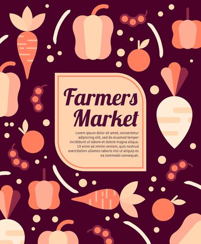 Flyer Design Farmers Market vector