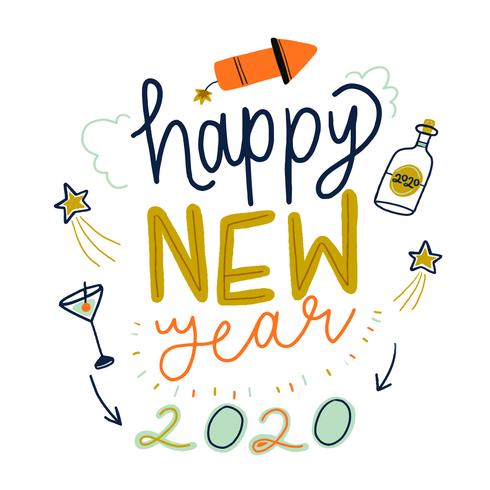 Cute Happi New Year Background vector