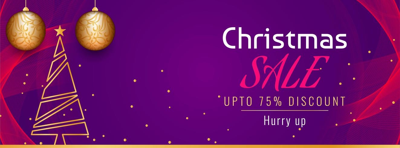 Abstract Christmas sale promotional banner template vector