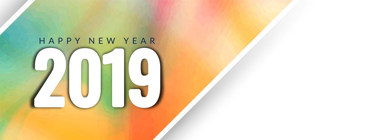 Plantilla de banner elegante feliz año nuevo 2019 vector