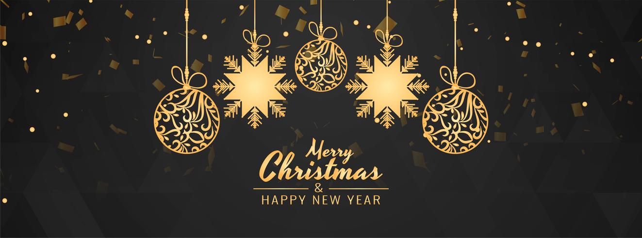 Abstract Merry Christmas elegant banner template vector