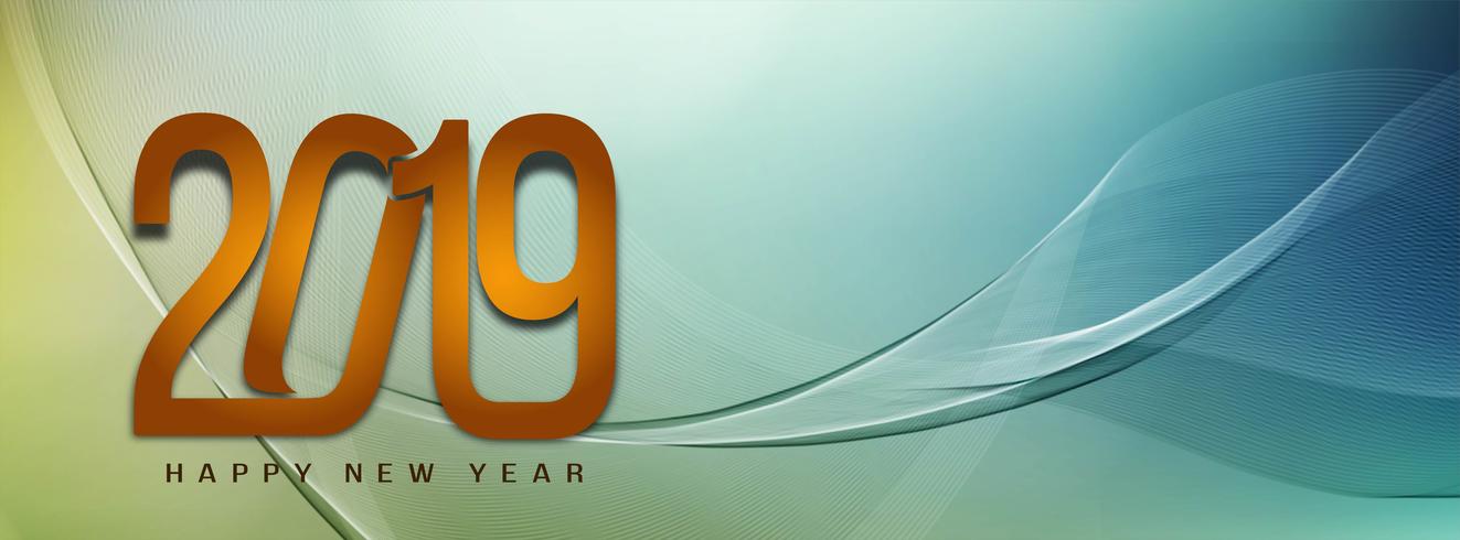 Abstract New Year 2019 stylish banner template vector