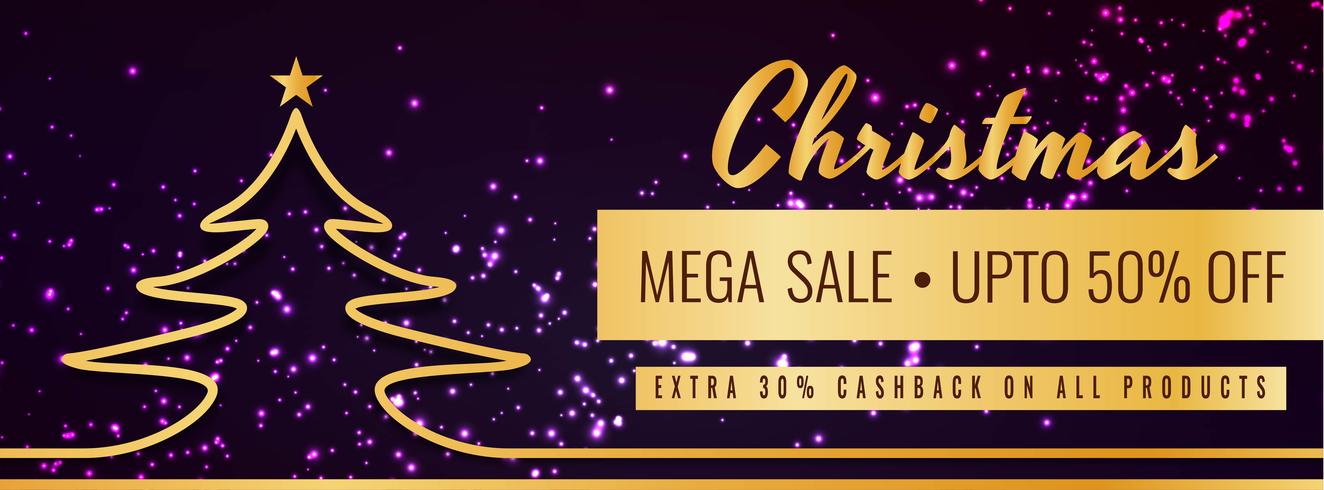 Merry Christmas festival sale banner template vector