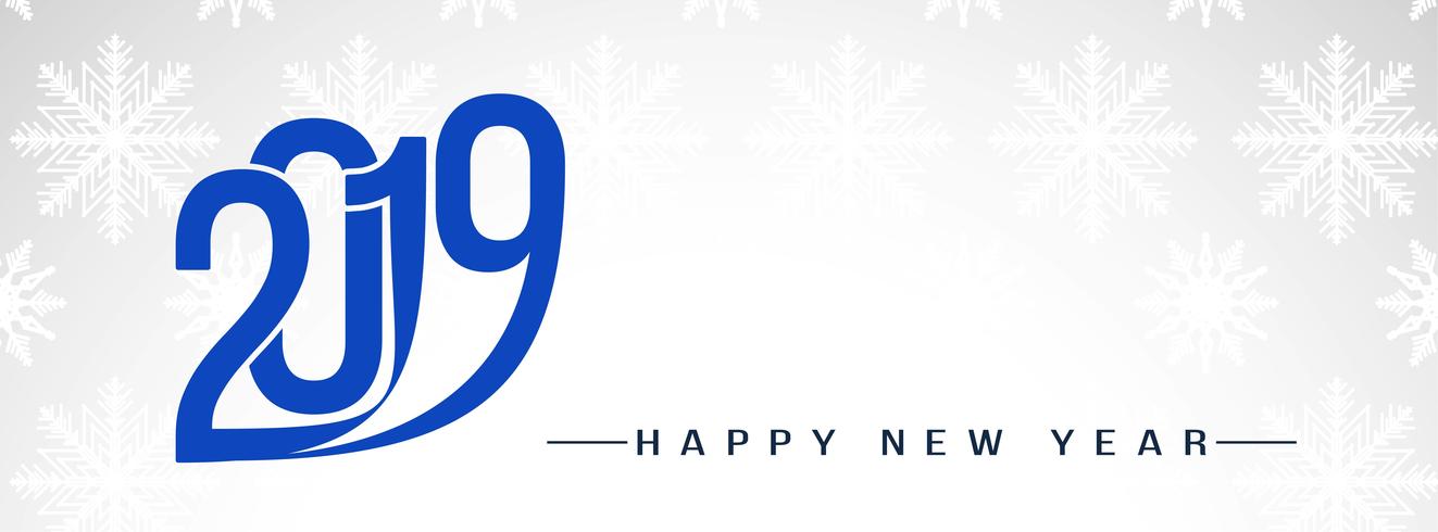 Elegant Happy New Year 2019 banner template vector