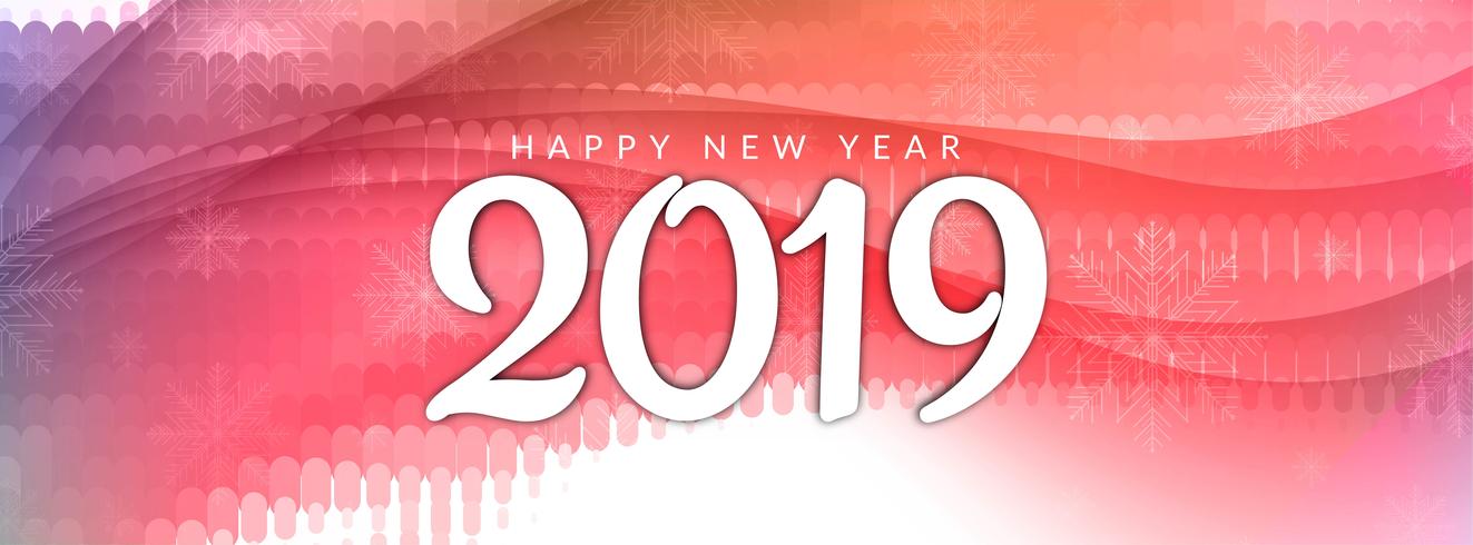Abstract New Year 2019 stylish banner template vector