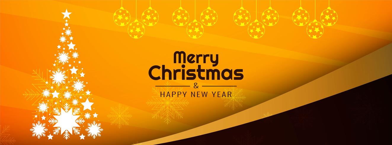 Abstract Merry Christmas festival banner template vector