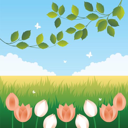 Vector Spring Landscape illustration