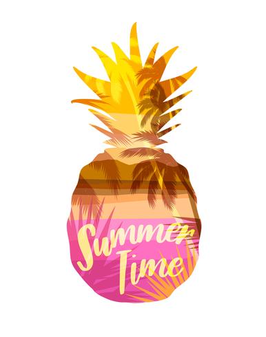 Tropical beach summer print with slogan for t-shirts, posters, card and other uses. vector