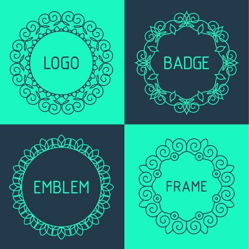Vector outline frames and badges. 