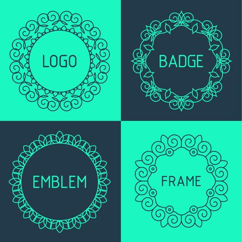 Vector outline frames and badges. 