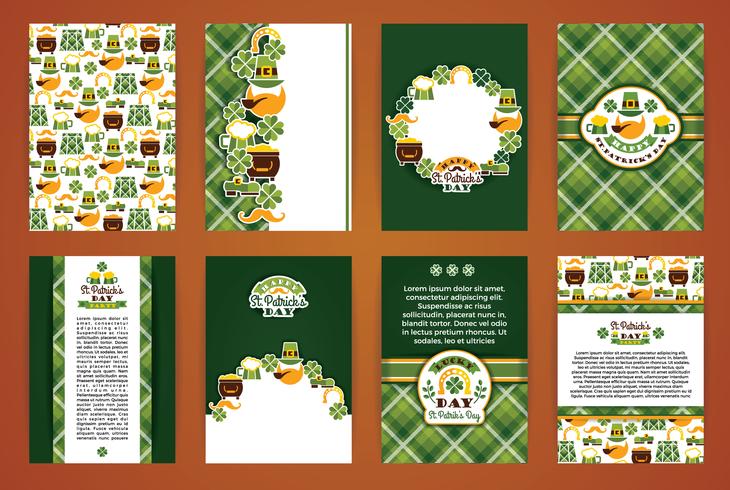 Fondos del día de San Patricio. Colección de plantillas de diseño vectorial vector