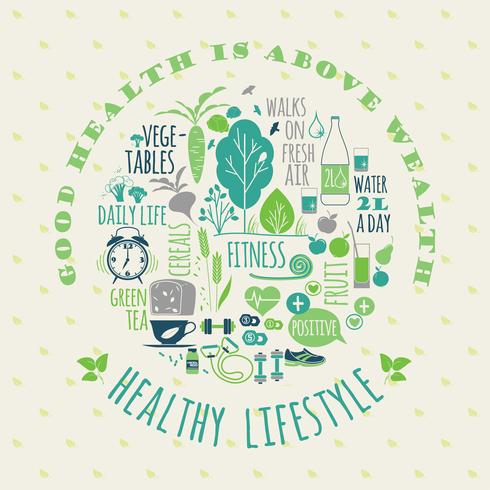 Vector illustration of Healthy lifestyle.