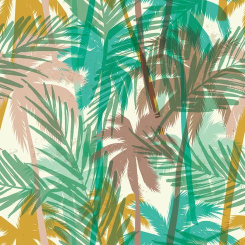 Tropical summer print with palm. vector