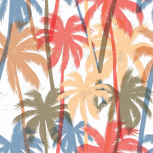 Estampado tropical de verano con palma. vector