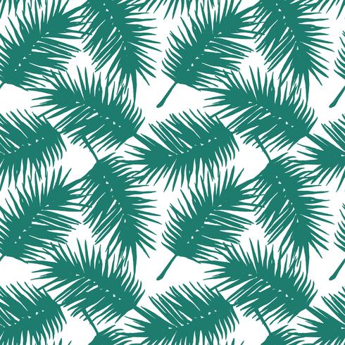 Sin fisuras patrón exótico con hojas de palmeras tropicales. vector