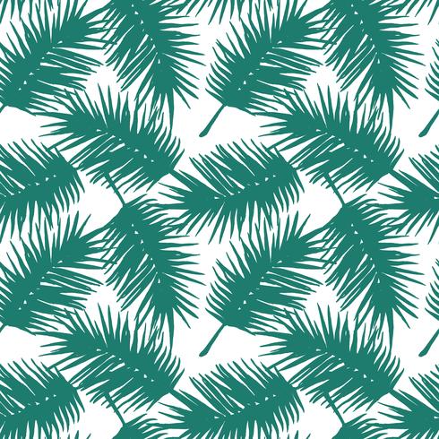 Seamless exotic pattern with tropical palm leaves. vector