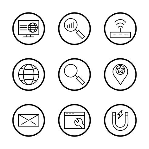 Set of Vector SEO Search Engine Optimization Icons