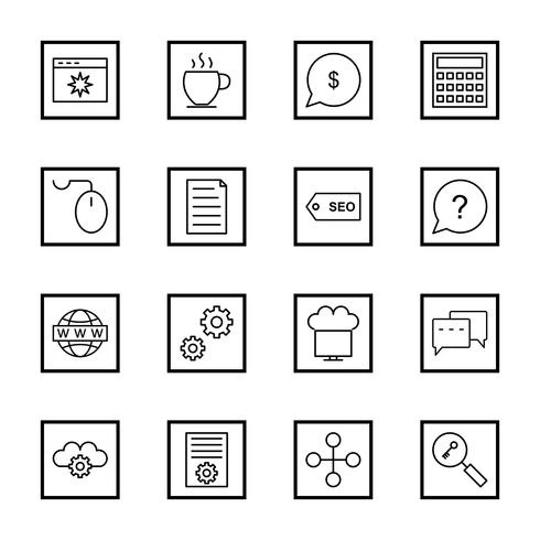 Set of Vector SEO Search Engine Optimization Icons