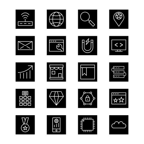 Set of Vector SEO Search Engine Optimization Icons