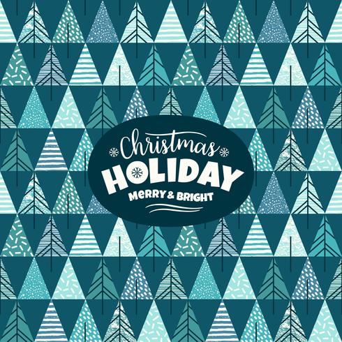 Abstract geometric illustration with christmas trees. Modern abstract design. vector