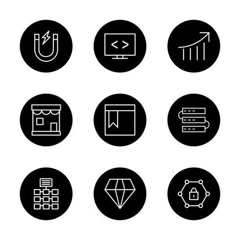 Set of Vector SEO Search Engine Optimization Icons