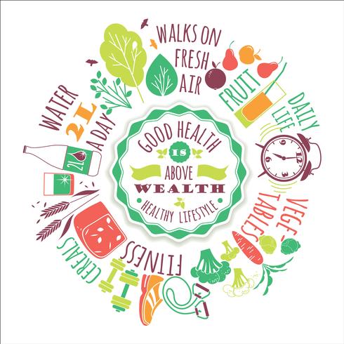 Healthy lifestyle vector illustration.