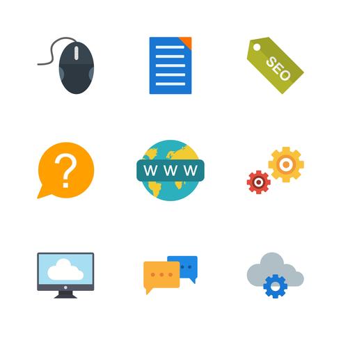 Set of Vector SEO Search Engine Optimization Icons